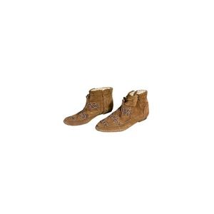 House of Harlow Tan Beaded Suede Ankle Booties - Women’s Size 7.5